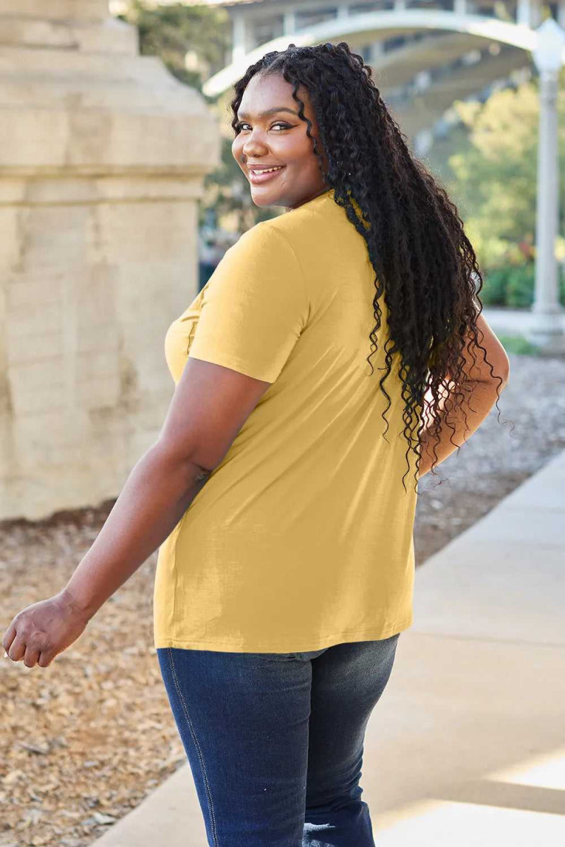 Basic Bae Bamboo Full Size V - Neck Short Sleeve T-Shirt - Hopeford Streams