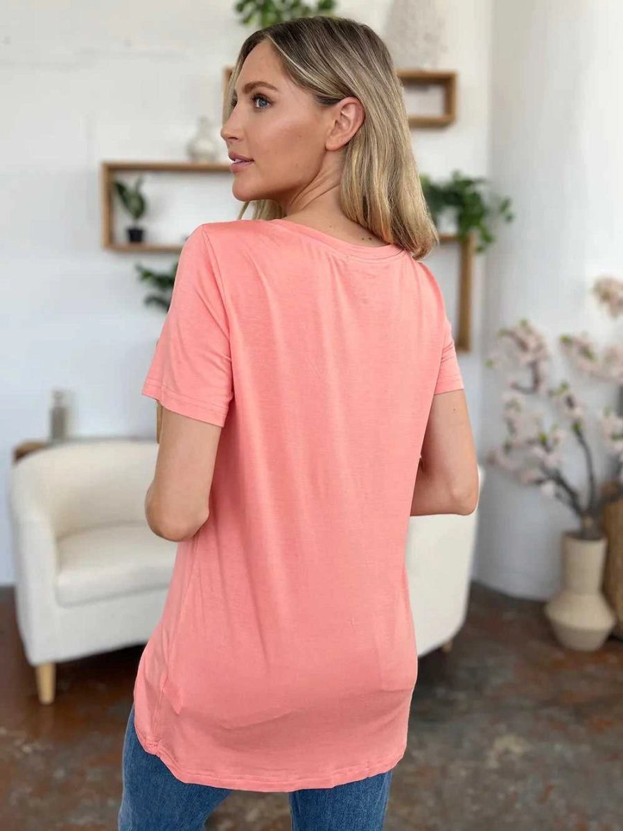 Basic Bae Bamboo Full Size V - Neck Short Sleeve T-Shirt - Hopeford Streams - product_type from hopeford-streams.myshopify.com