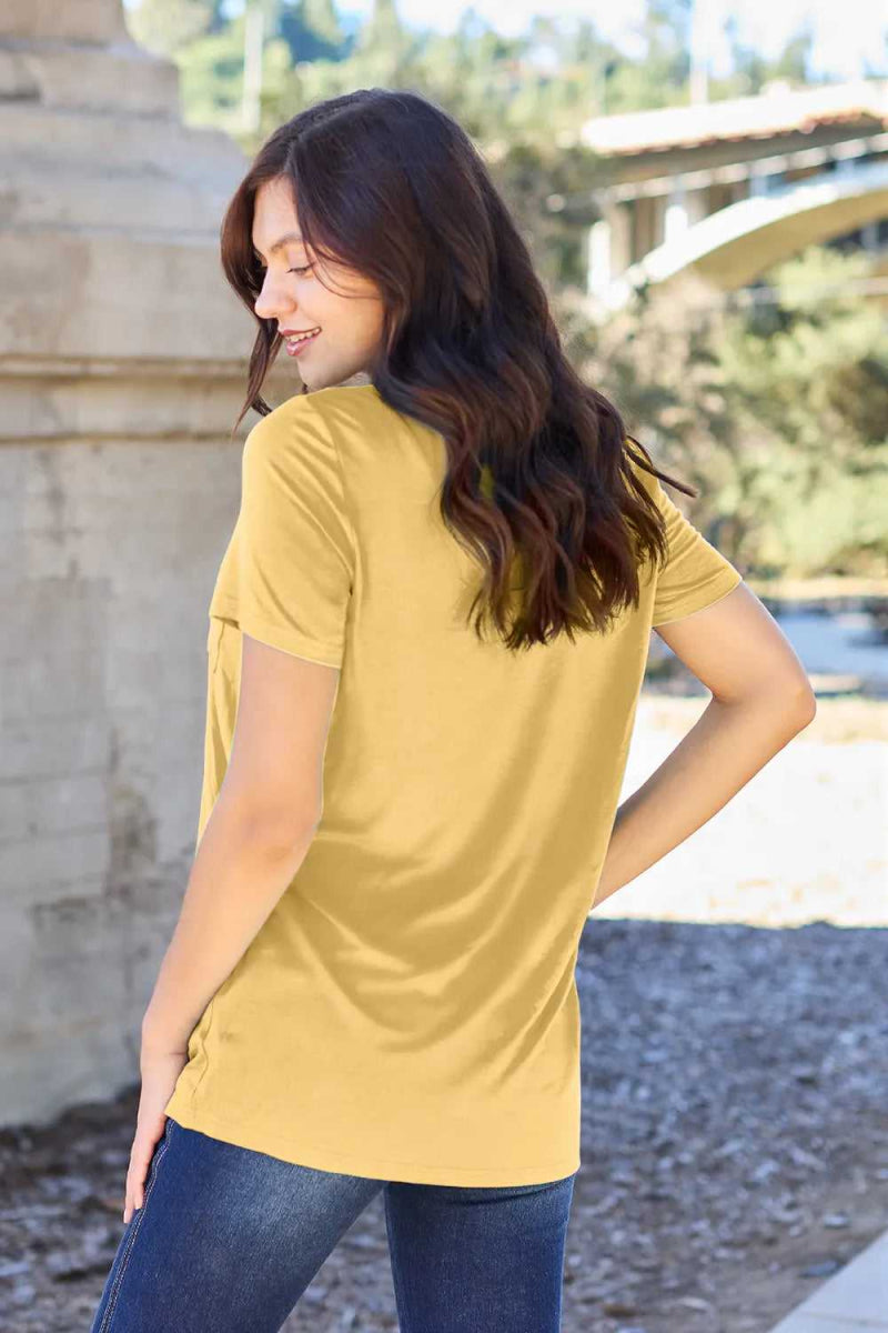 Basic Bae Bamboo Full Size V - Neck Short Sleeve T-Shirt - Hopeford Streams