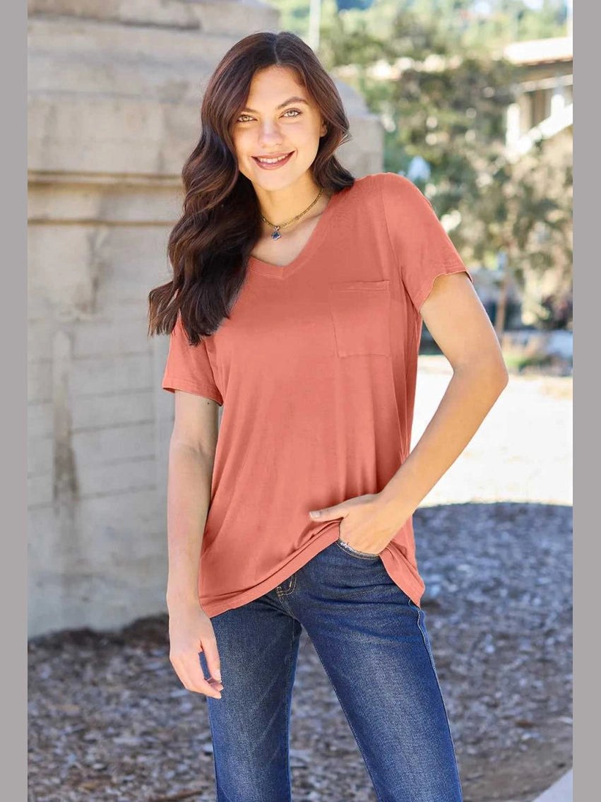 Basic Bae Bamboo Full Size V - Neck Short Sleeve T-Shirt - Hopeford Streams - product_type from hopeford-streams.myshopify.com
