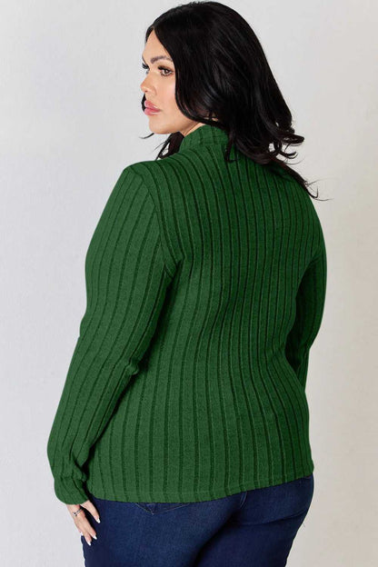 Basic Bae Full Size Ribbed Mock Neck Long Sleeve T-Shirt - Hopeford Streams