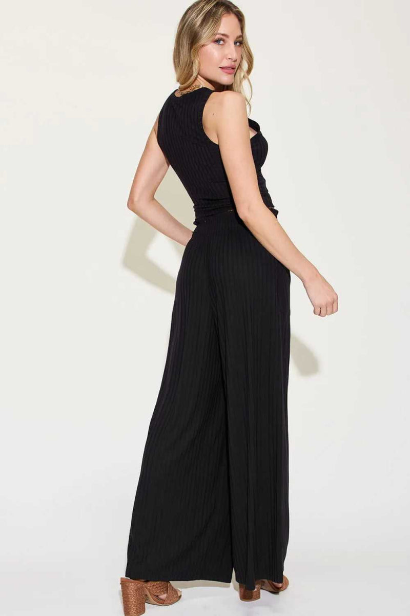 Basic Bae Full Size Ribbed Tank and Wide Leg Pants Set - Hopeford Streams
