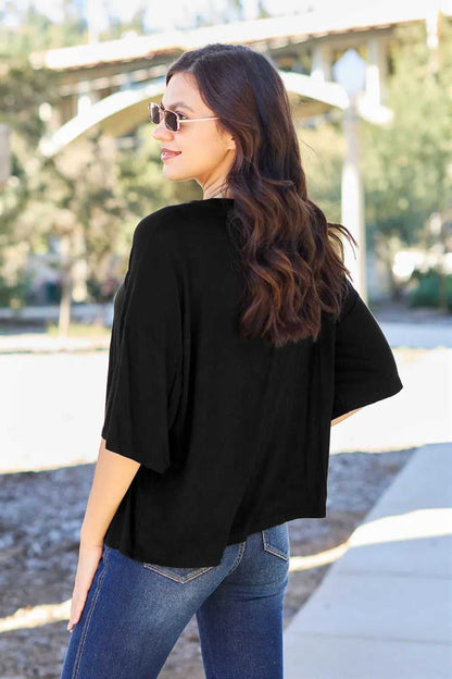 Basic Bae Full Size Round Neck Drop Shoulder T-Shirt - Hopeford Streams