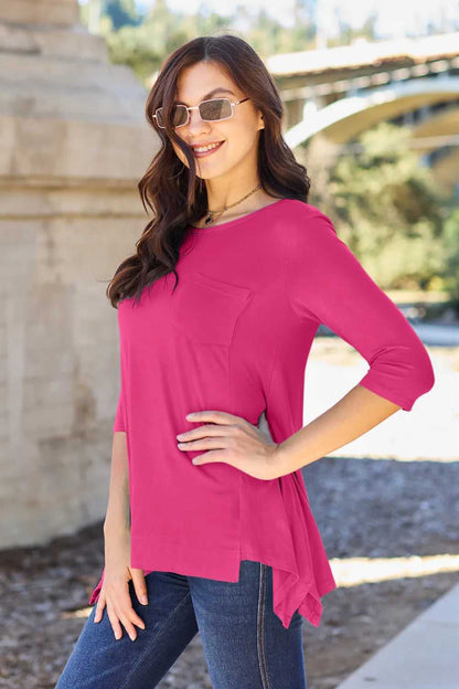 Basic Bae Full Size Round Neck Pocketed T-Shirt - Hopeford Streams