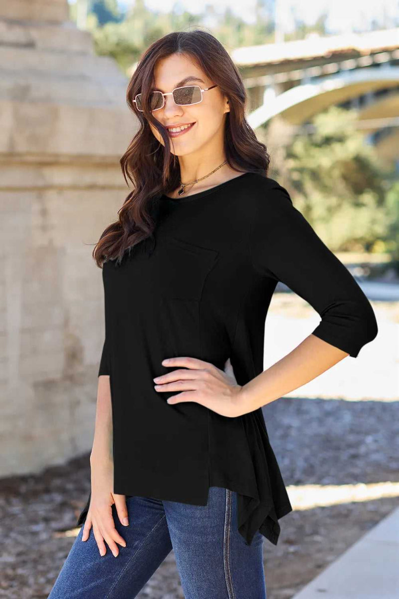 Basic Bae Full Size Round Neck Pocketed T-Shirt - Hopeford Streams