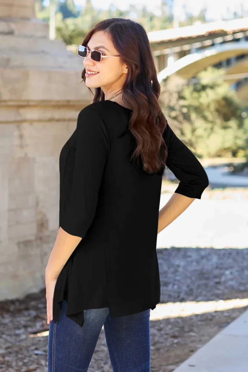 Basic Bae Full Size Round Neck Pocketed T-Shirt -- 