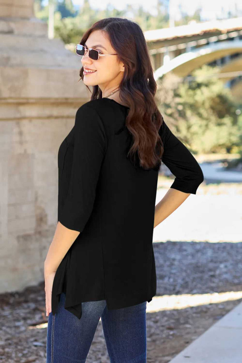 Basic Bae Full Size Round Neck Pocketed T-Shirt - Hopeford Streams