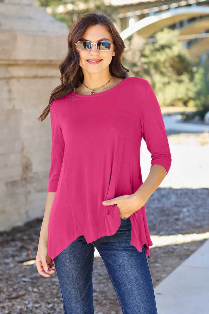 Basic Bae Full Size Round Neck Pocketed T-Shirt - Hopeford Streams