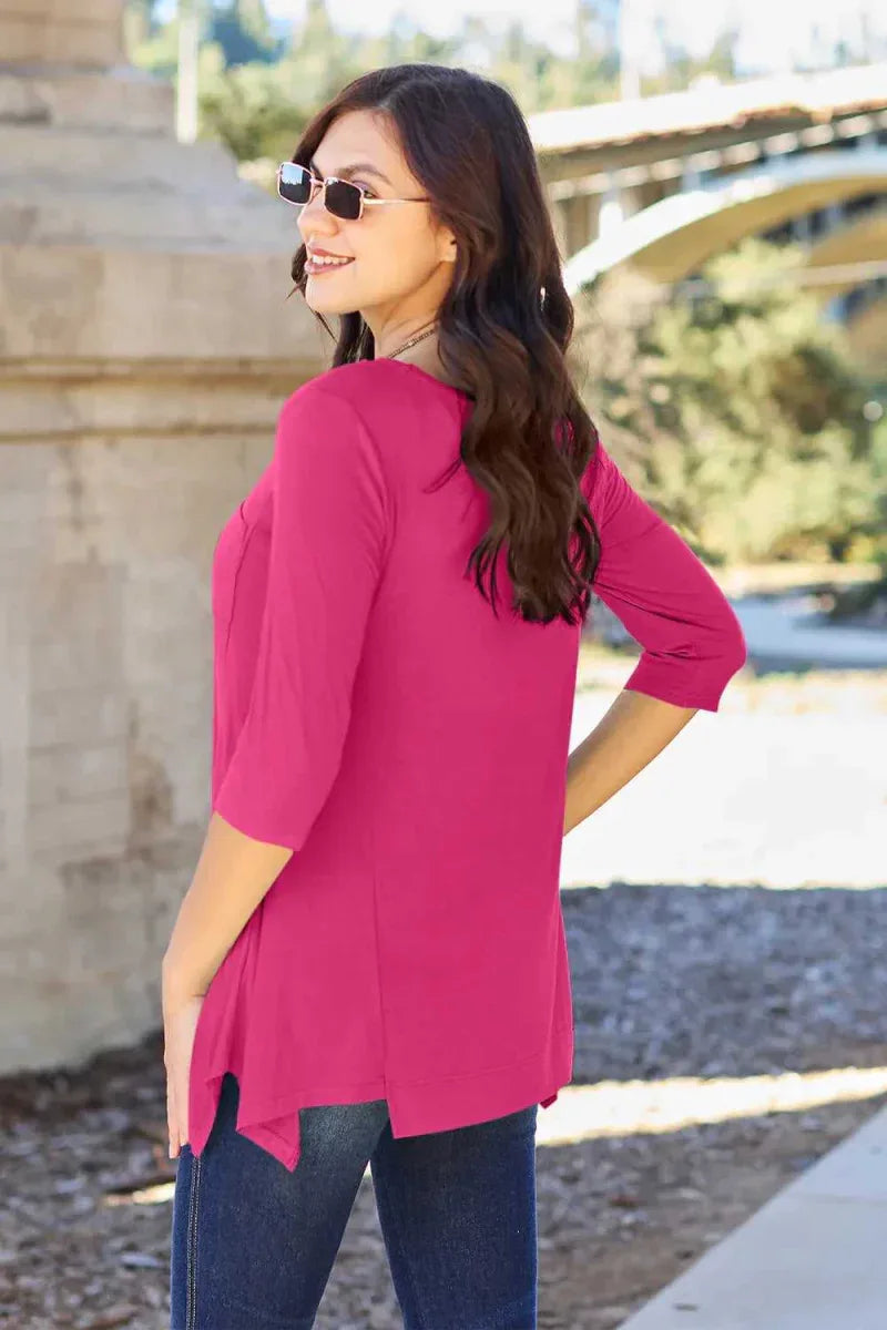 Basic Bae Full Size Round Neck Pocketed T-Shirt -- 