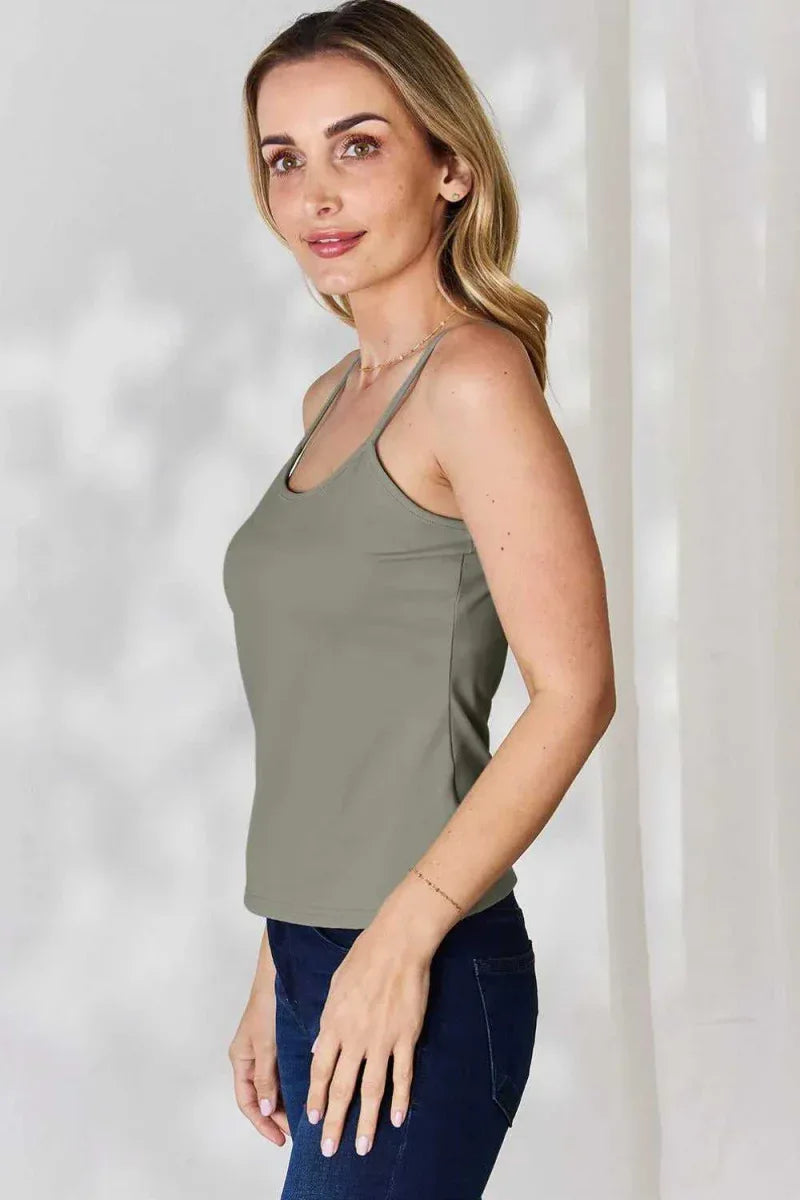 Basic Bae Full Size Round Neck Slim Cami -- 