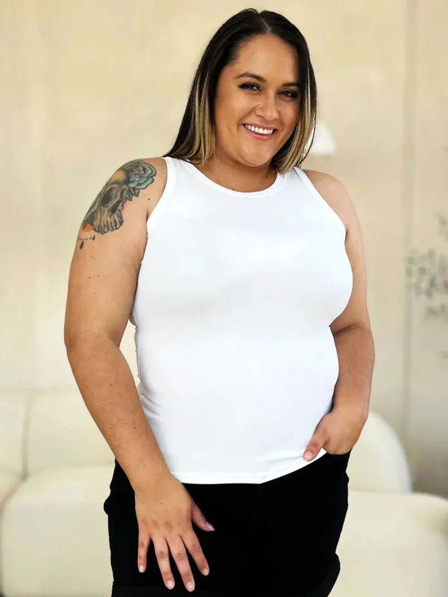 Basic Bae Full Size Round Neck Slim Tank -- 