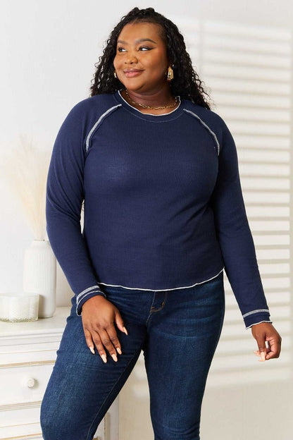 Basic Bae Long Raglan Sleeve Round Neck Top - Hopeford Streams