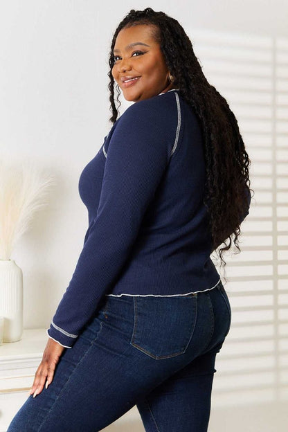 Basic Bae Long Raglan Sleeve Round Neck Top - Hopeford Streams
