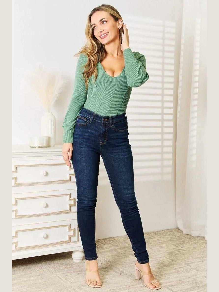 Basic Bae Scoop Neck Long Sleeve Top -- 