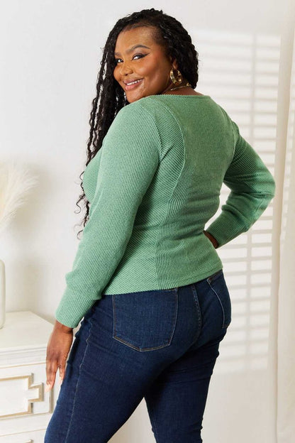 Basic Bae Scoop Neck Long Sleeve Top - Hopeford Streams