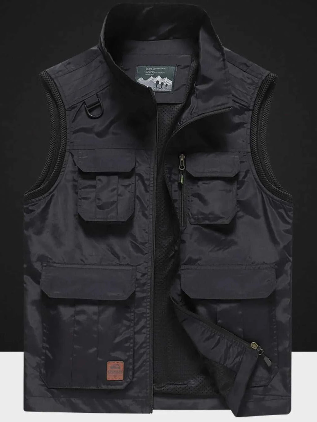 Men's Plus Size Zip Up Vest with Pockets