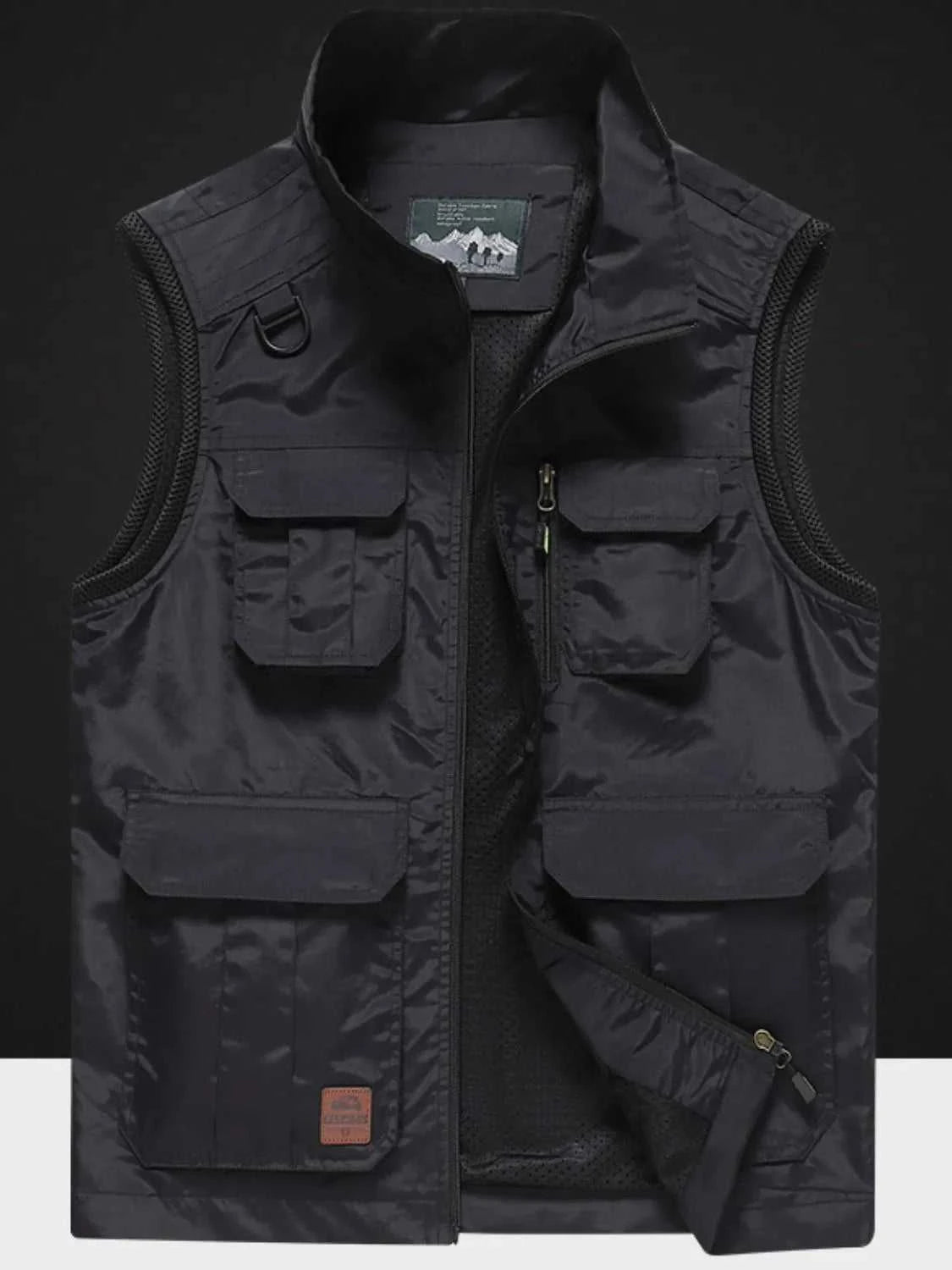 Men's Plus Size Zip Up Vest with Pockets