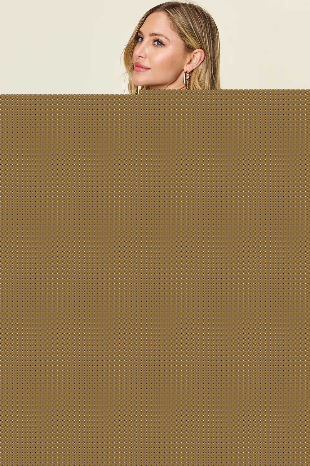 Double Take Basic style Round Neck Solid Set -- 