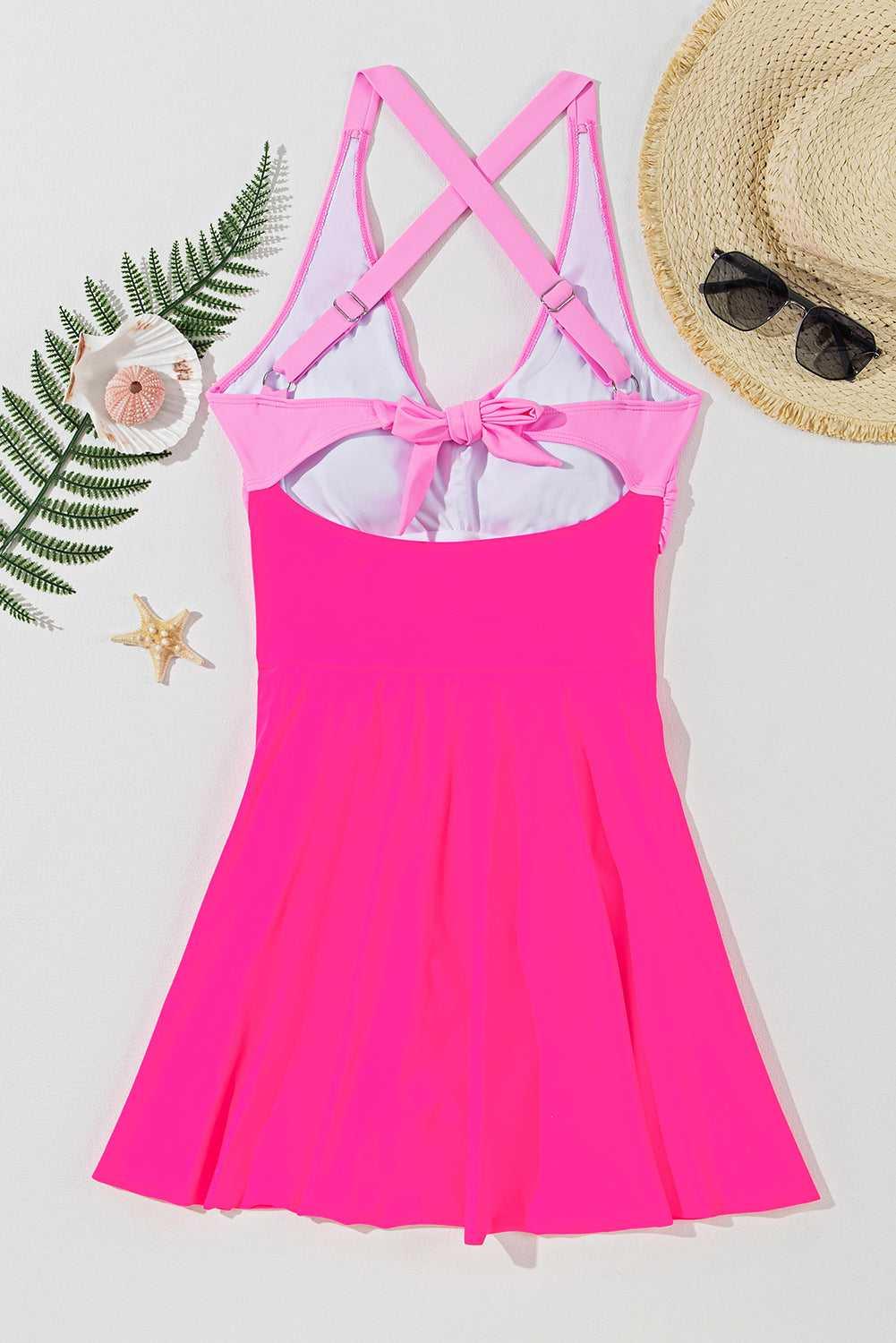 Crisscross V-Neck One-Piece Swimwear -- 