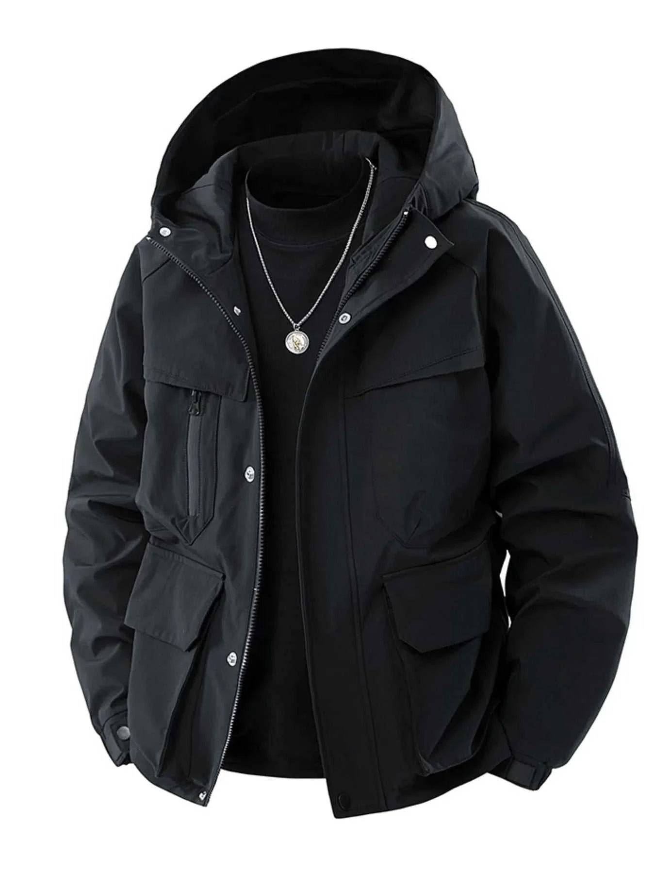 Men's Full Size Zip Up Long Sleeve Hooded Jacket Plus Size