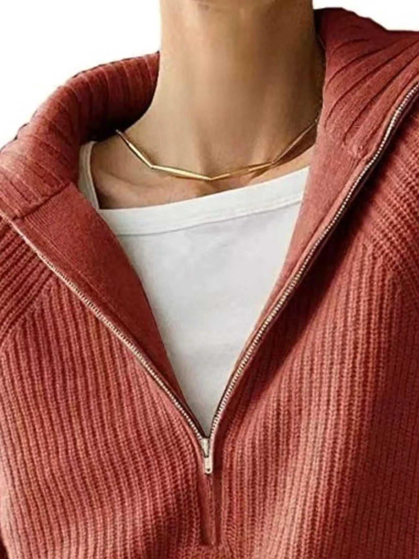 Half-Zip Long Sleeve Sweater -- 