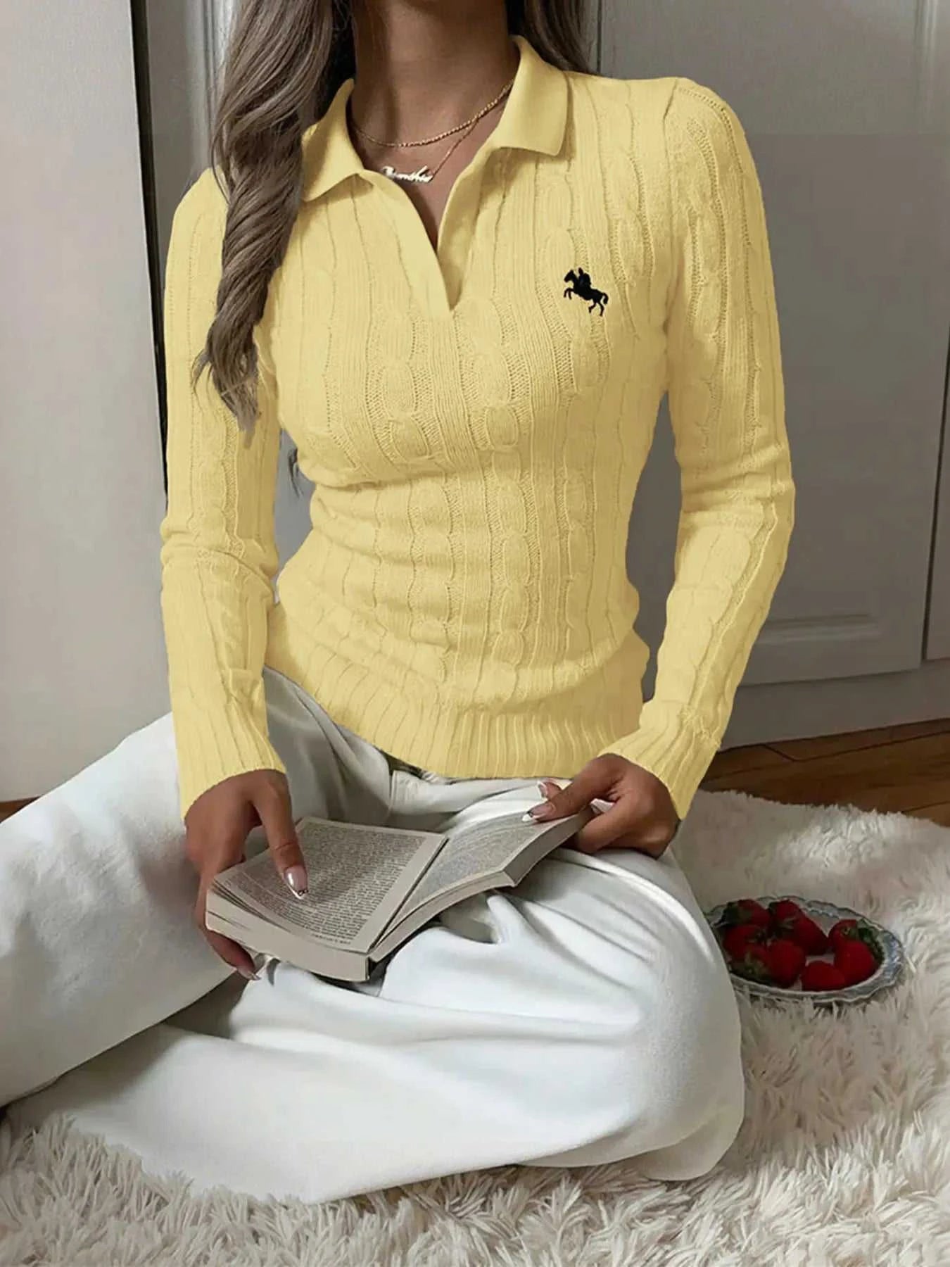 Cable Knit Long Sleeve Sweater