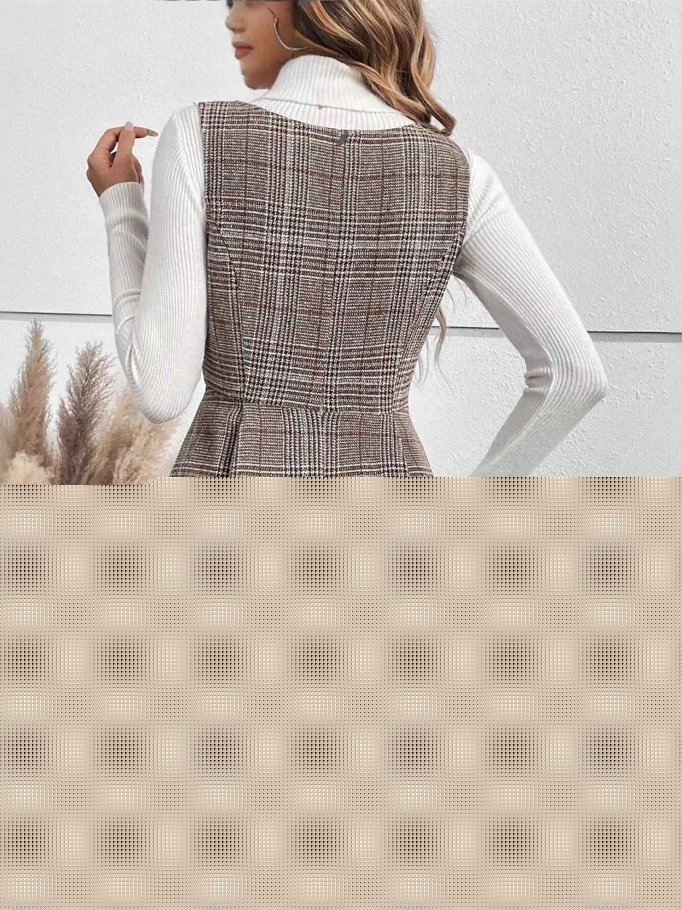 Plaid Wide Strap Mini Dress