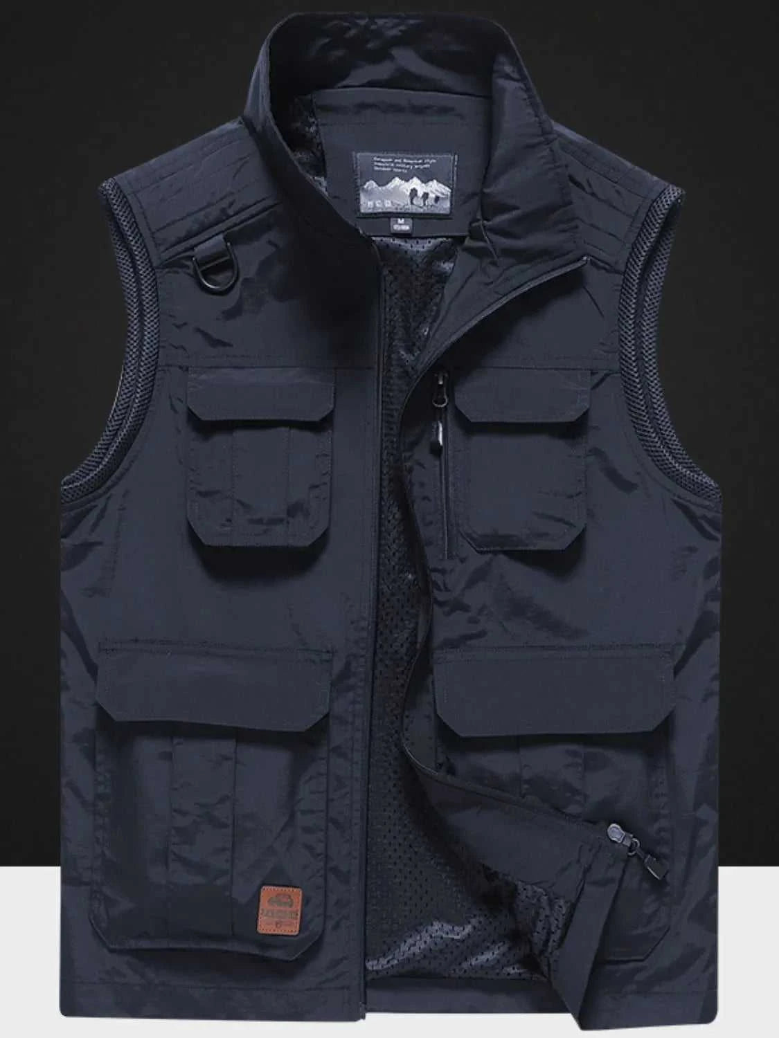 Men's Plus Size Zip Up Vest with Pockets