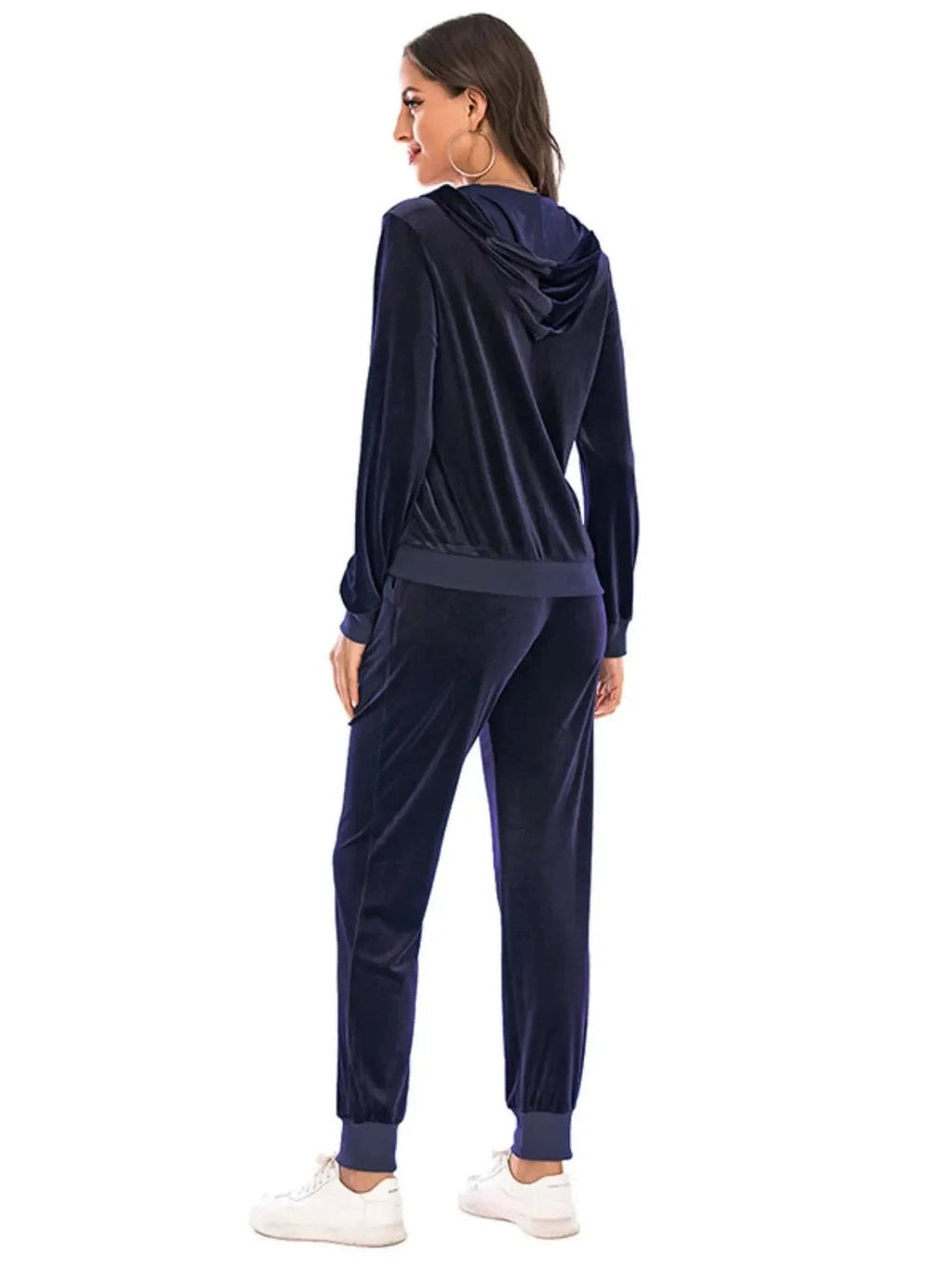 Zip-Up Hooded Jacket and Pants Set -- 