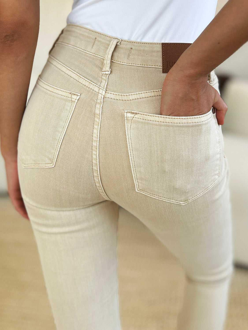Judy Blue Full Size Garment Dyed Tummy Control Skinny Jeans -- 