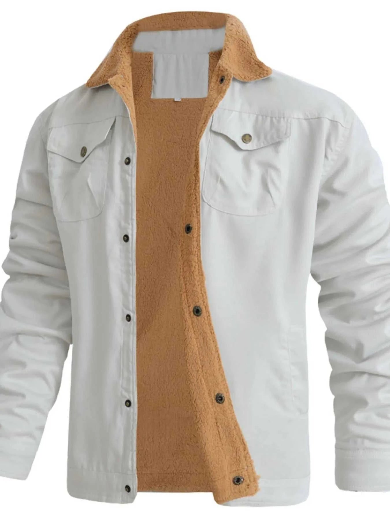 Men's Full Size Sherpa Lined Long Sleeve Jacket Plus Size