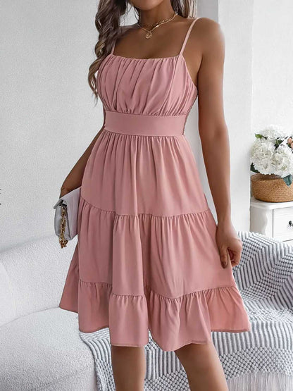 Smocked Back Tiered Cami Dress