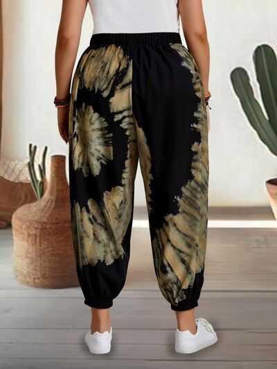 Tie-Dye Elastic Waist Pants -- 
