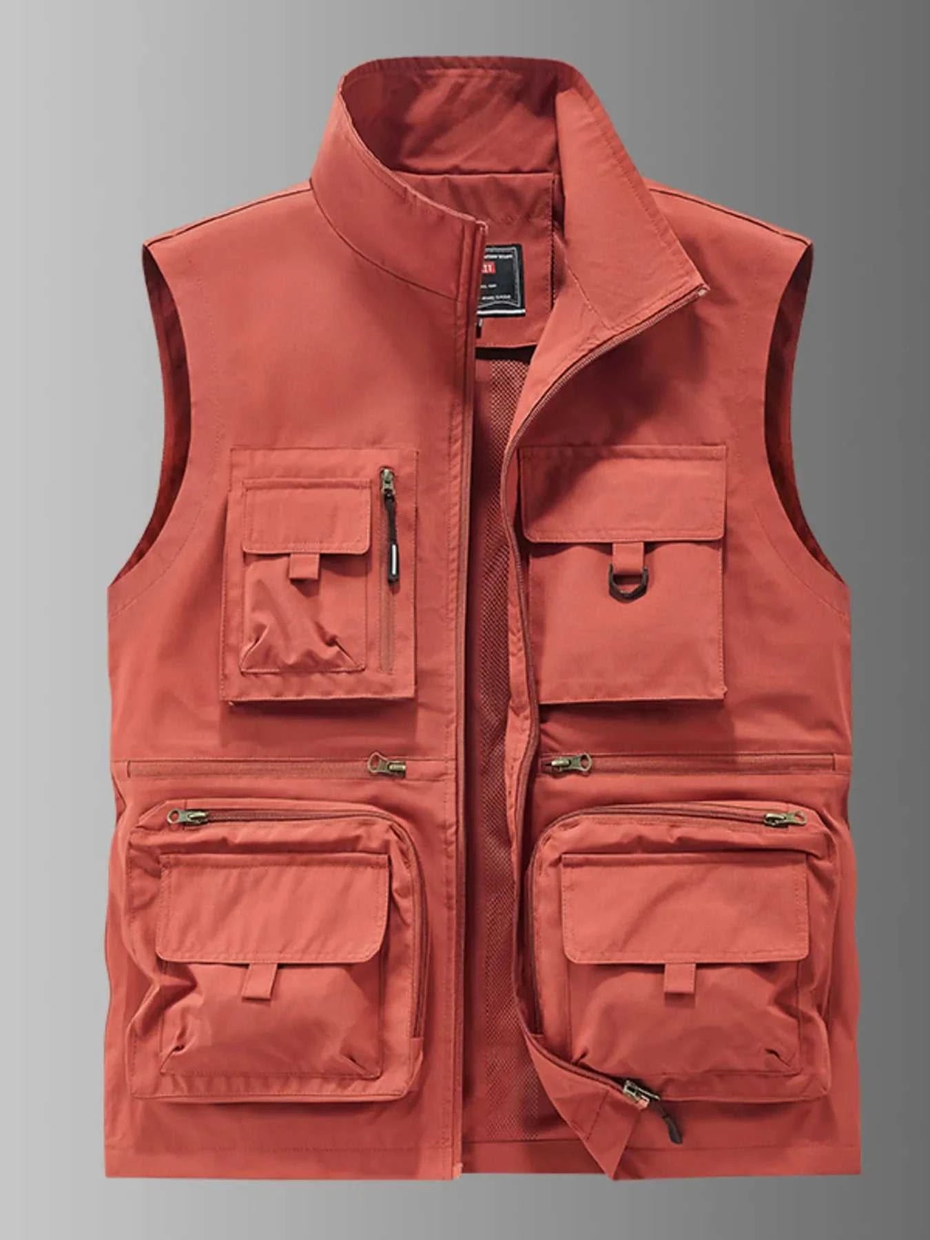Men's Plus Size Multi-Pocket Outdoor Utility Vest