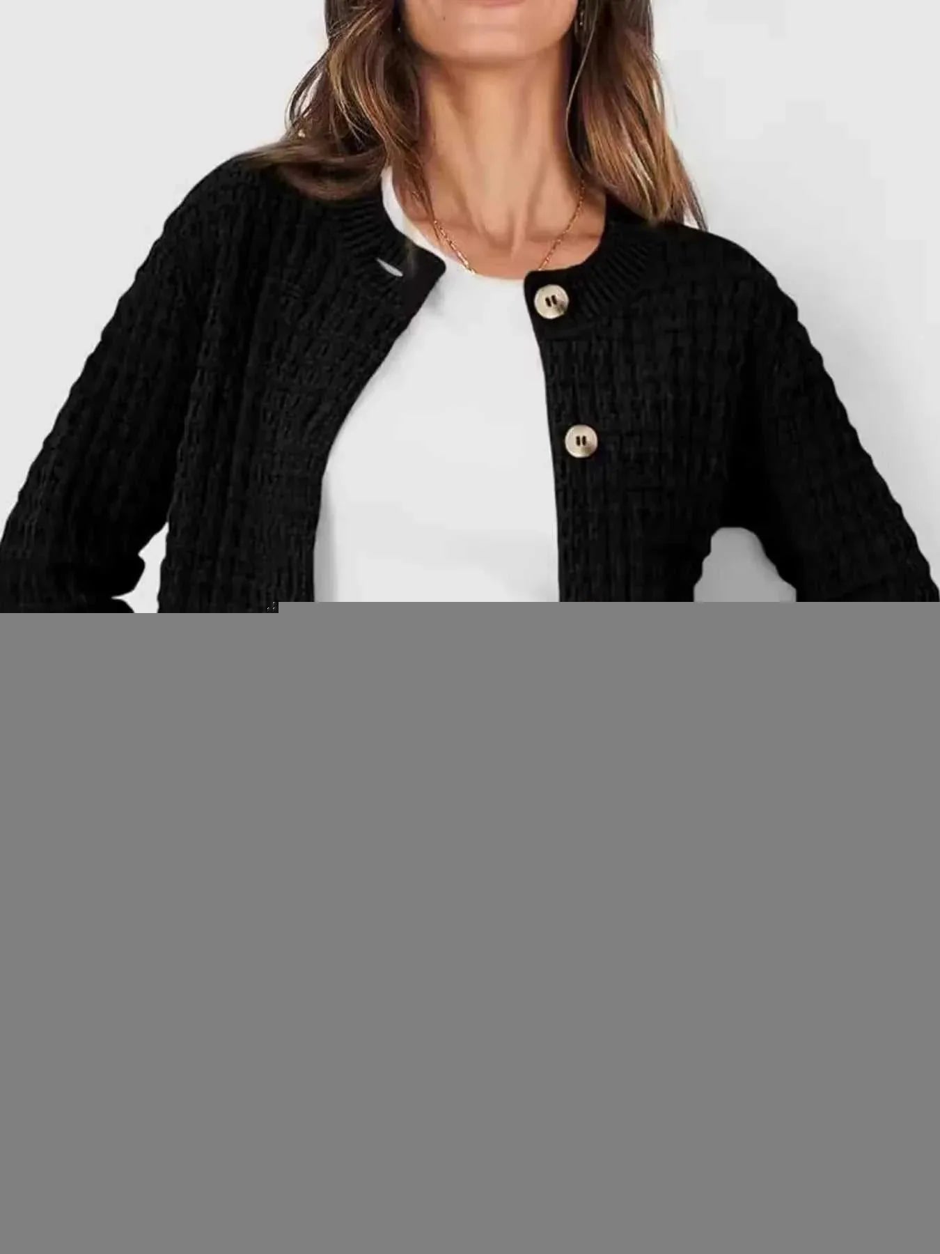 Button-Up Long Sleeve Cardigan -- 