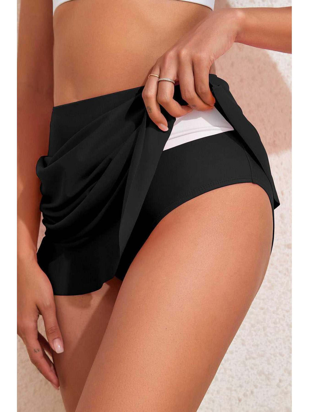Ruffle Hem Swim Skort -- 