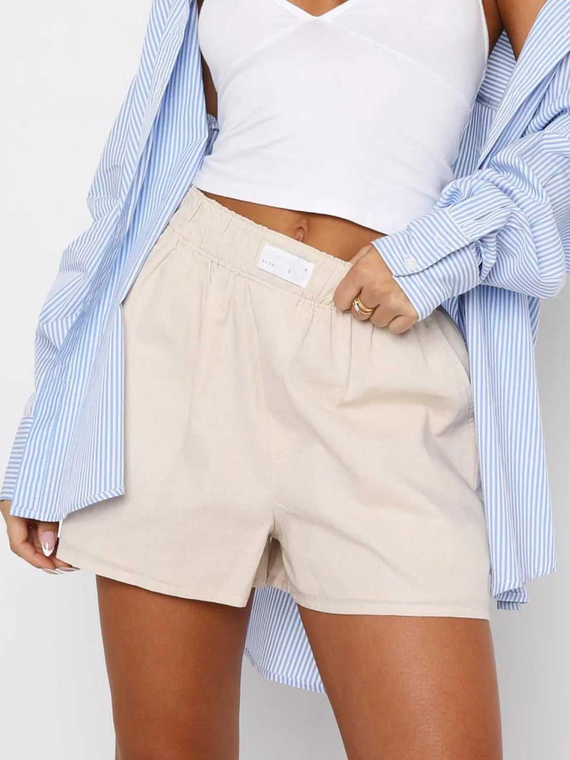 Elastic Waist Shorts -- 