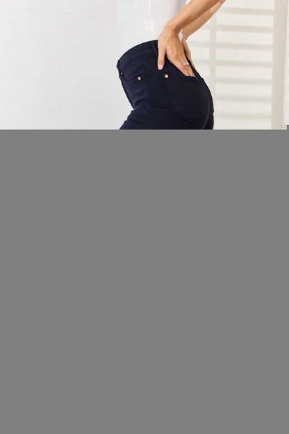 Judy Blue Full Size Garment Dyed Tummy Control Skinny Jeans