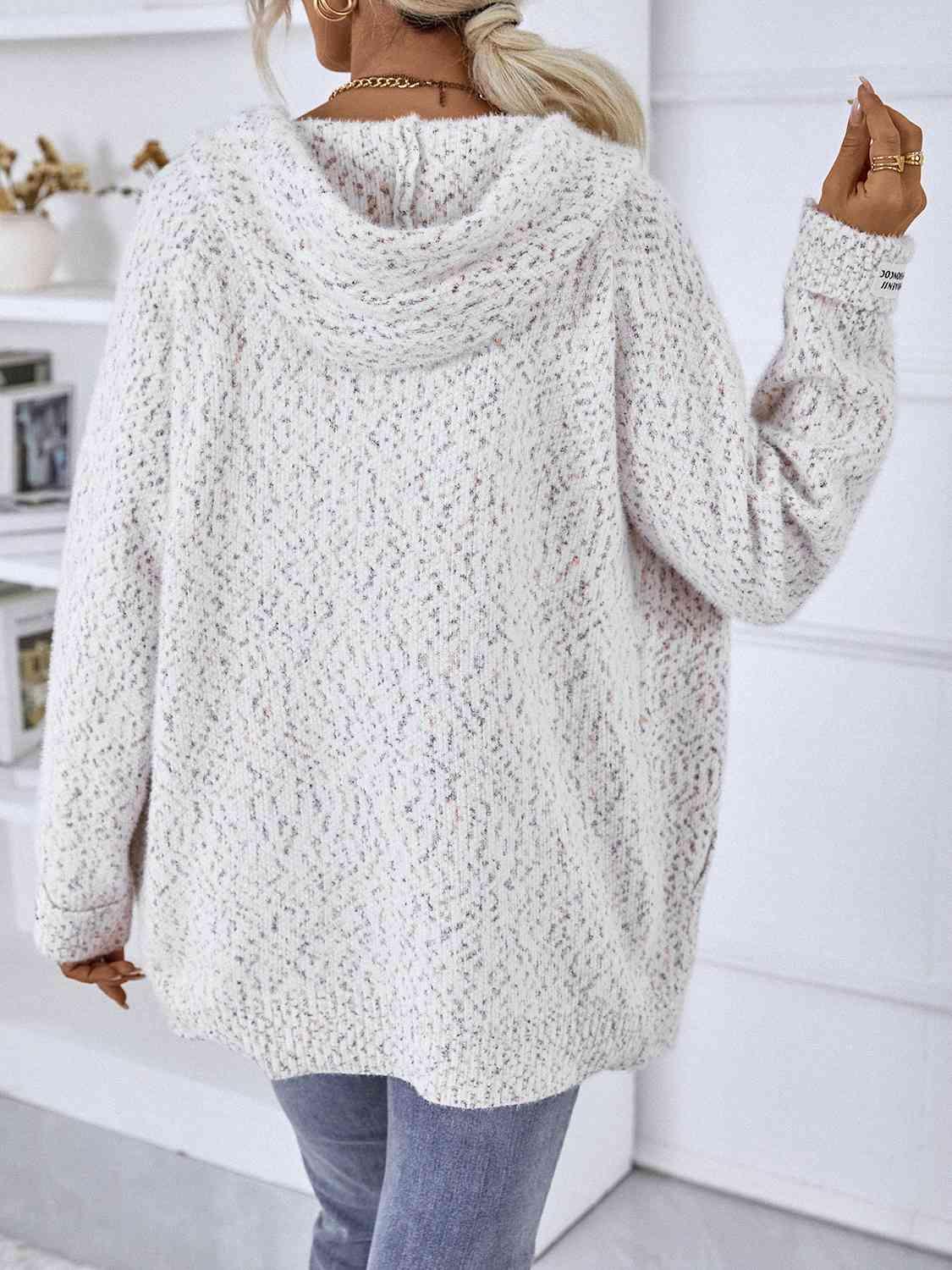 Zip-Up Hooded Sweater -- 