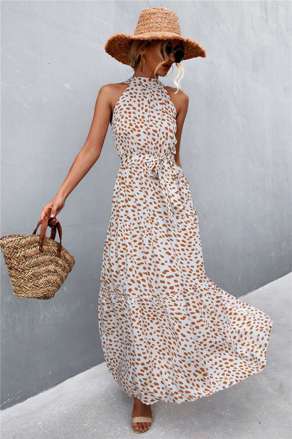 Printed Sleeveless Tie Waist Maxi Dress - product_type from hopeford-streams.myshopify.com