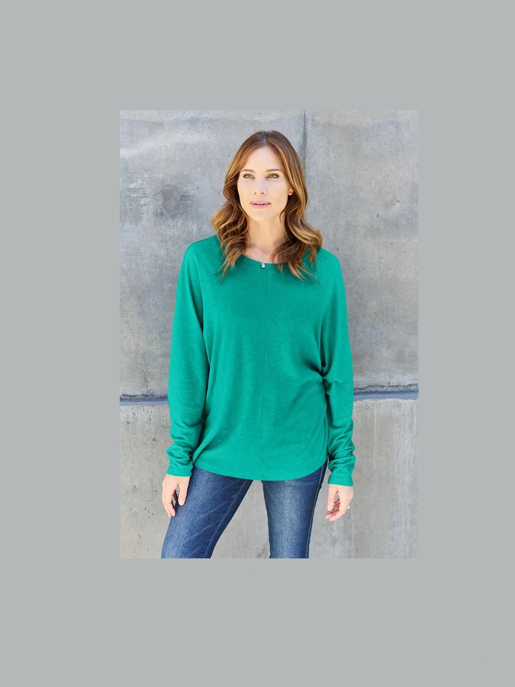 Double Take Full Size Round Neck Long Sleeve T-Shirt -- 