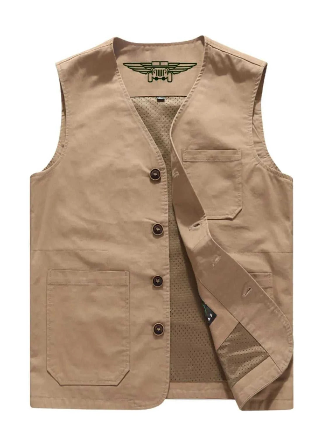 Men's Plus Size Button Up Vest