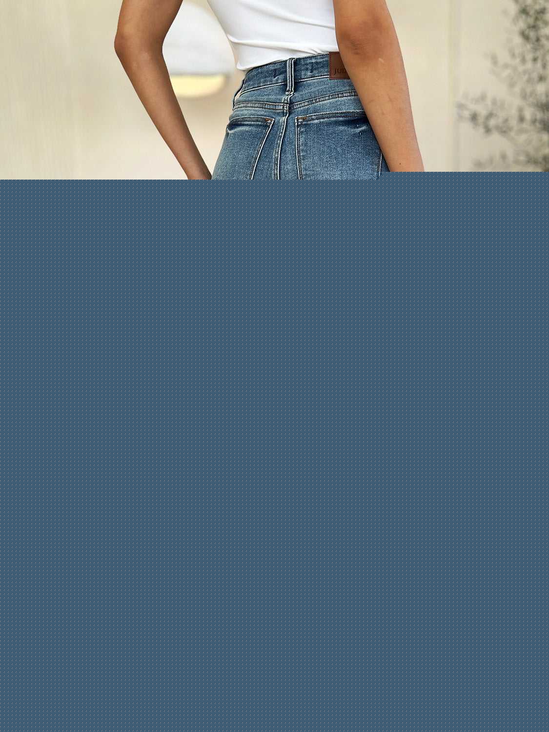 Judy Blue Full Size Mid Rise Rigid Magic Release Hem Jeans -- 