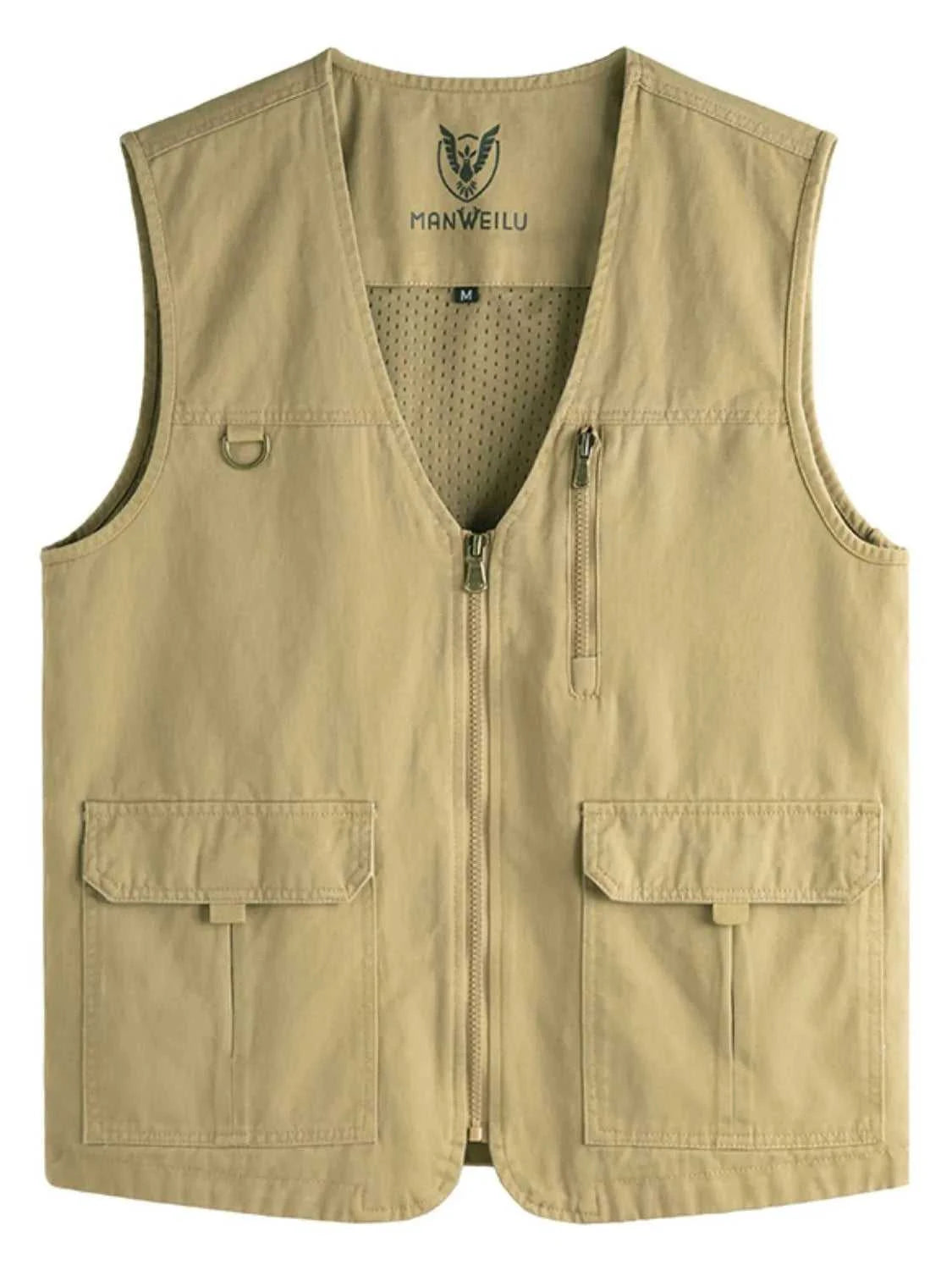 Men's Plus Size Zip Up V-Neck Vest