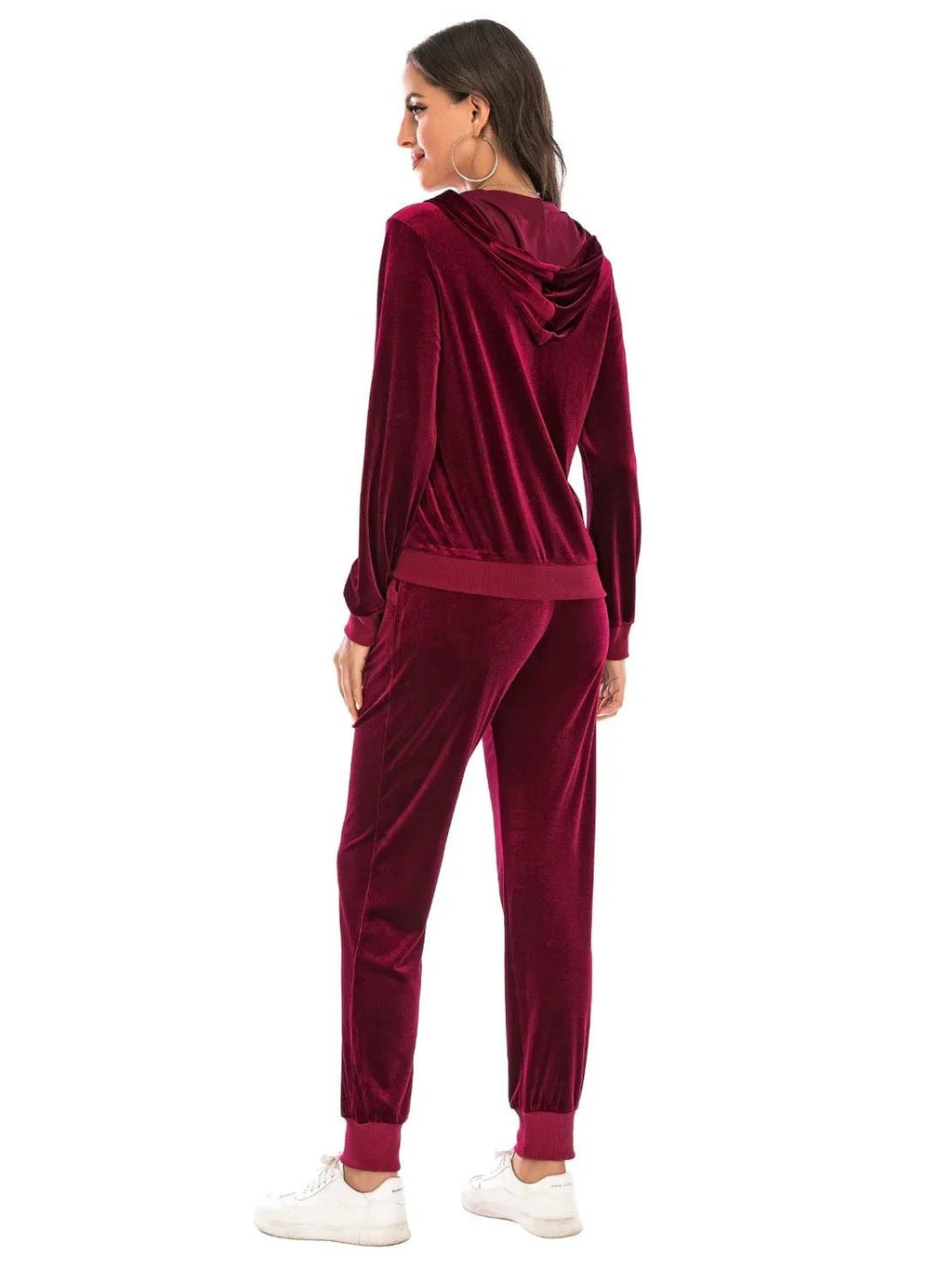 Zip-Up Hooded Jacket and Pants Set -- 