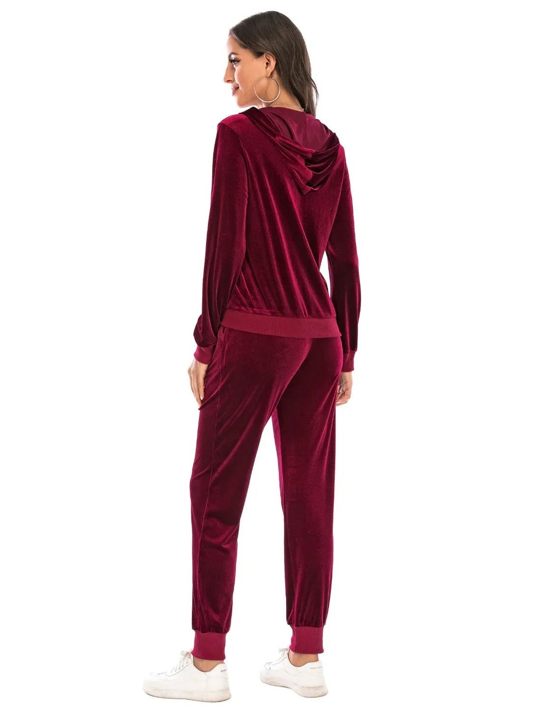 Zip-Up Hooded Jacket and Pants Set -- 
