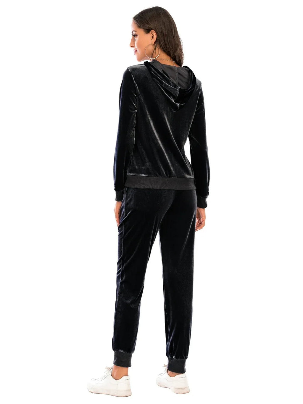 Zip-Up Hooded Jacket and Pants Set -- 