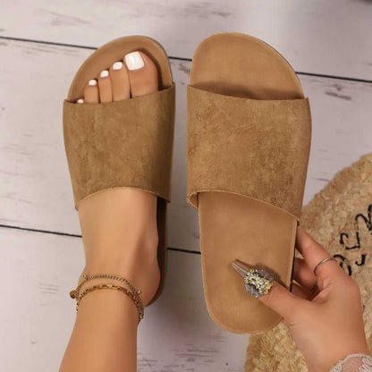Suede Open Toe Platform Sandals