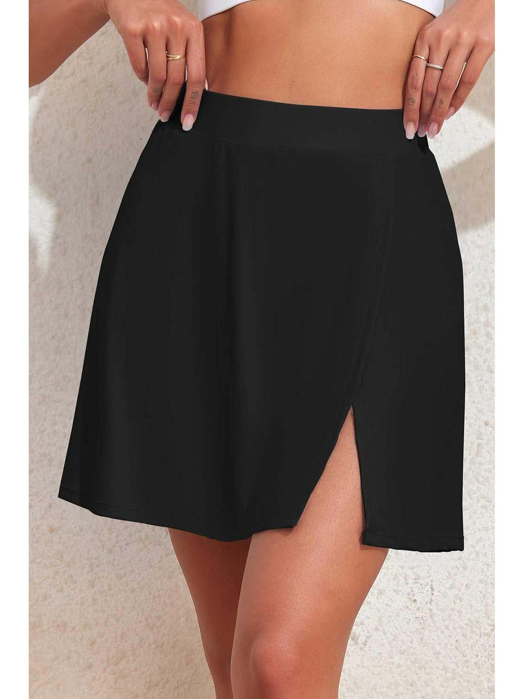 Slit Swim Skort with Pockets -- 