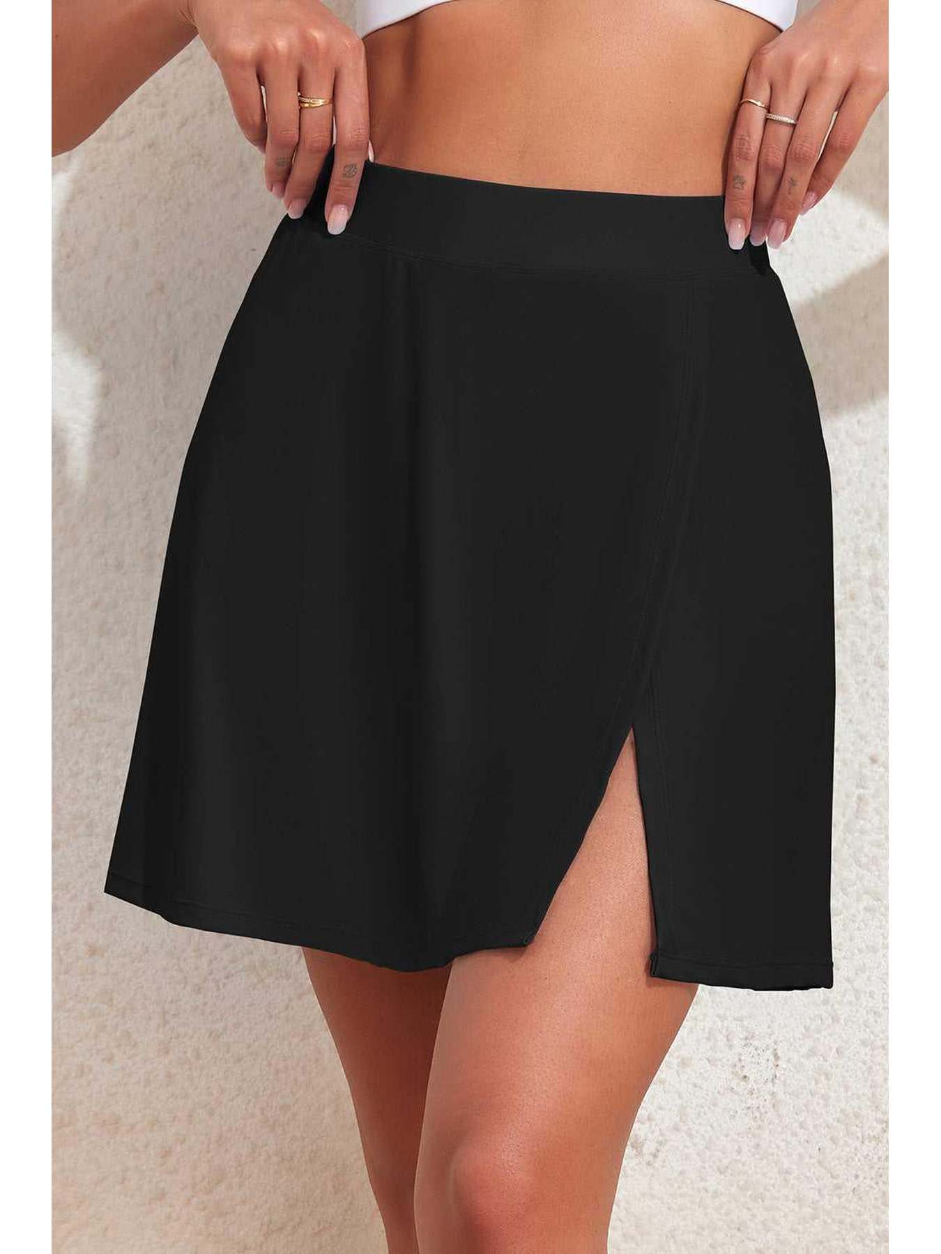 Slit Swim Skort with Pockets -- 